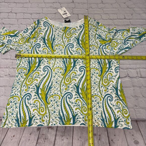 NWT Oscar de la Renta Women 3/4 Sleeve Knit Top Blouse Shirt 2X Floral D045 -6 - Picture 3 of 16